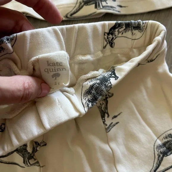 kate quinn Cream and Black Kangaroo Print Two-Piece Set - Picture 2 of 4